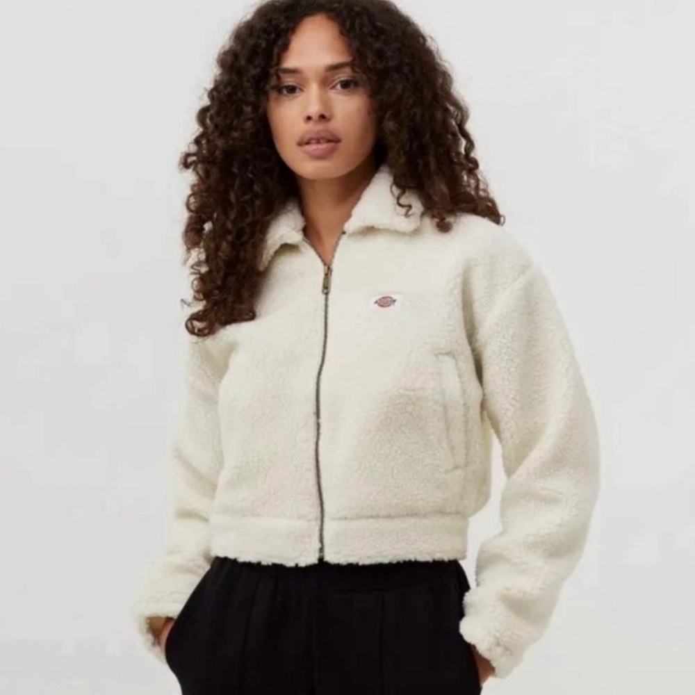Dickies Women's Cream Teddy Sherpa Jacket new